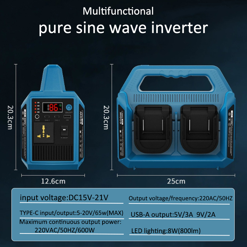 Outdoor Power Adapter Usb - Inverter Baterai Lithium 600W Adaptor Power