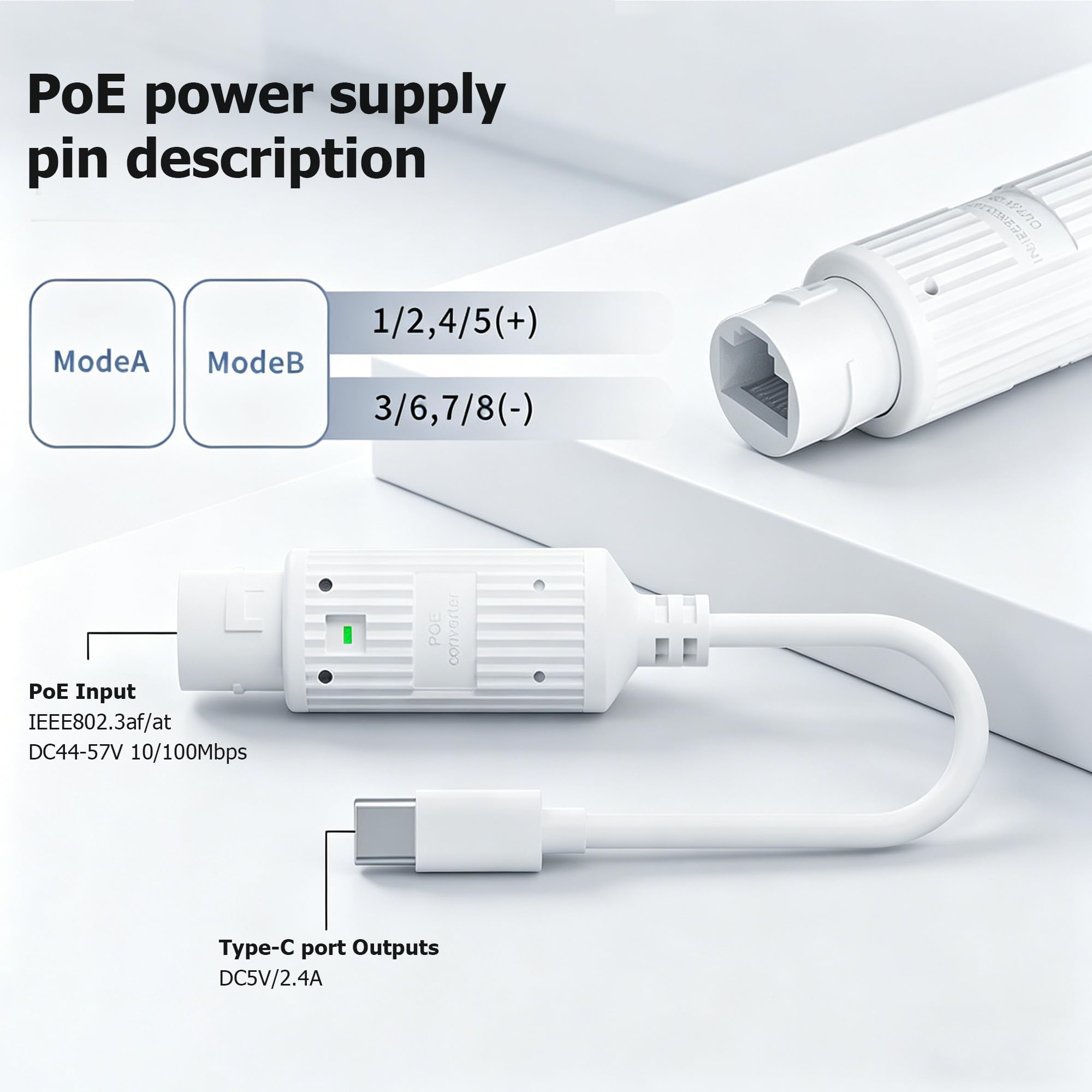 Konverter Daya POE ke USB-C RJ - Outdoor Power Adapter Usb ulasan dan harga