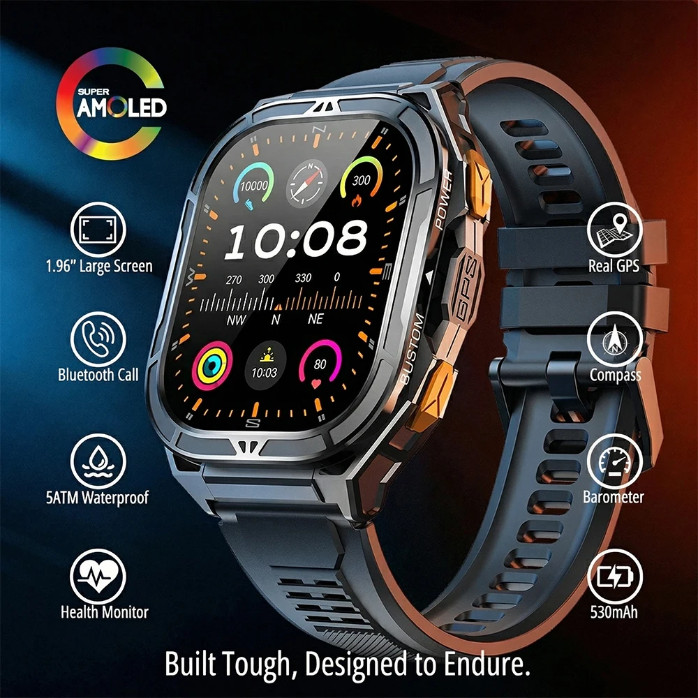 Jam Tangan Pintar AMOLED Mewah - Outdoor Power Hours ulasan dan harga